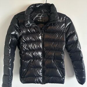Aritzia Babaton Black Puffer Goose Down Shiny Jacket XS